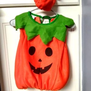 Halloween Kids Pumpkin Costume (S) hat and slippers
